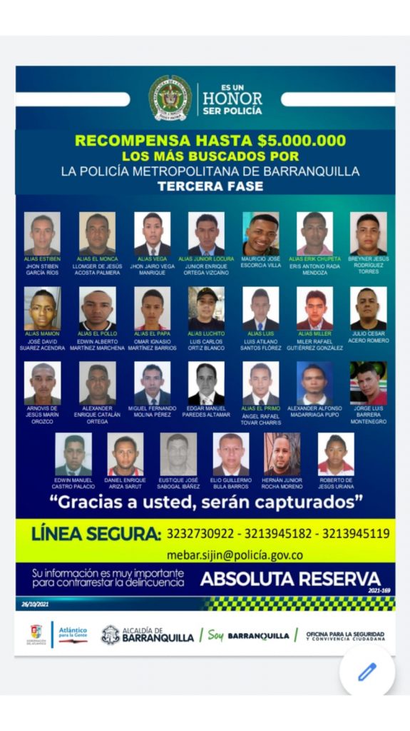 Policía Metropolitana De Barranquilla Revela Nuevo Cartel Con Los Más Buscados Cvnoticias 3164