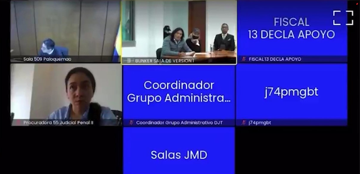 Captura de vídeo de la audiencia contra Nicolás Petro por enriquecimiento ilícito y lavado de activos