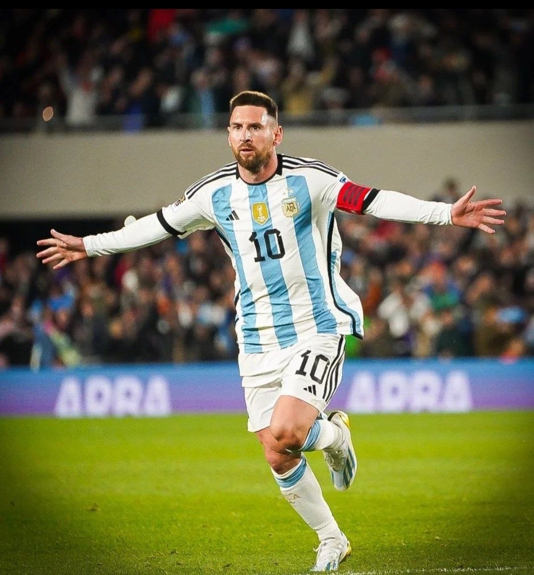 Messi celebrando el primer gol en esta eliminatoria mundialista ante el seleccionado de Ecuador