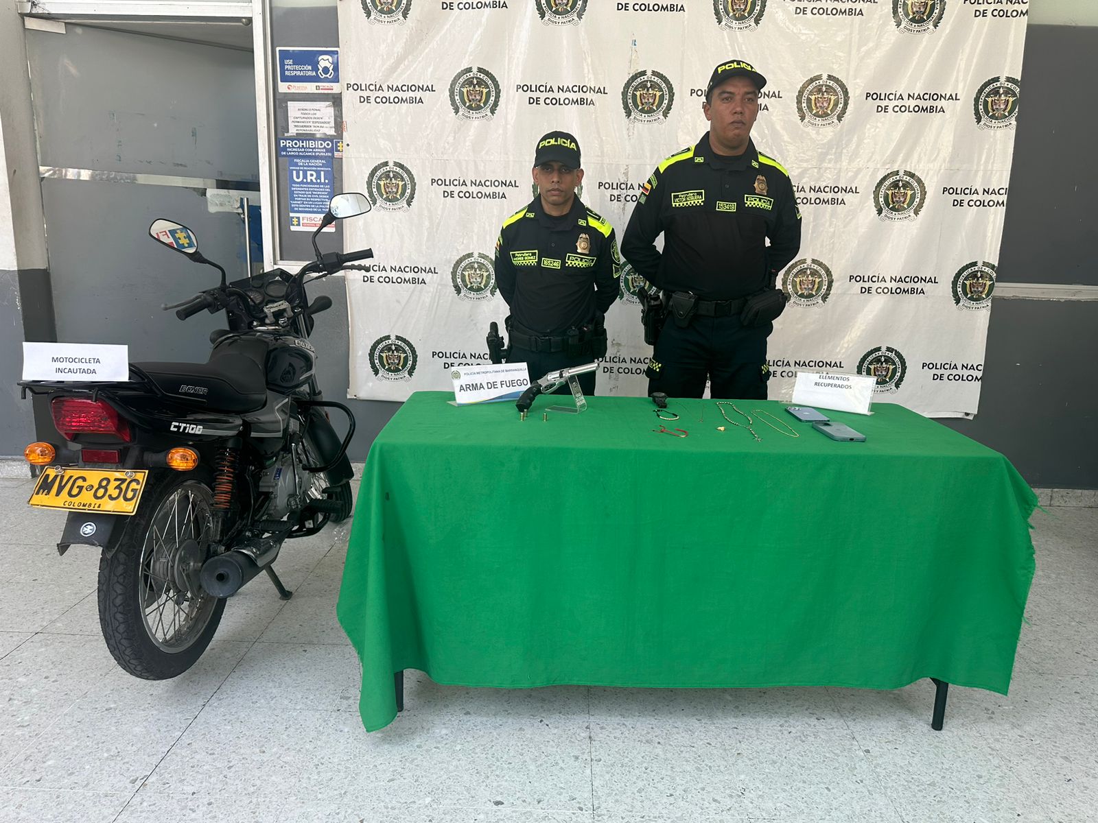 Material incautado por la policía