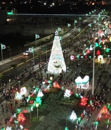 El encendido del alumbrado navideño iluminó el Gran Malecón de Barranquilla