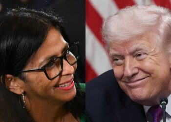 Trump y Delcy Rodríguez durante su reunión en Nueva York
